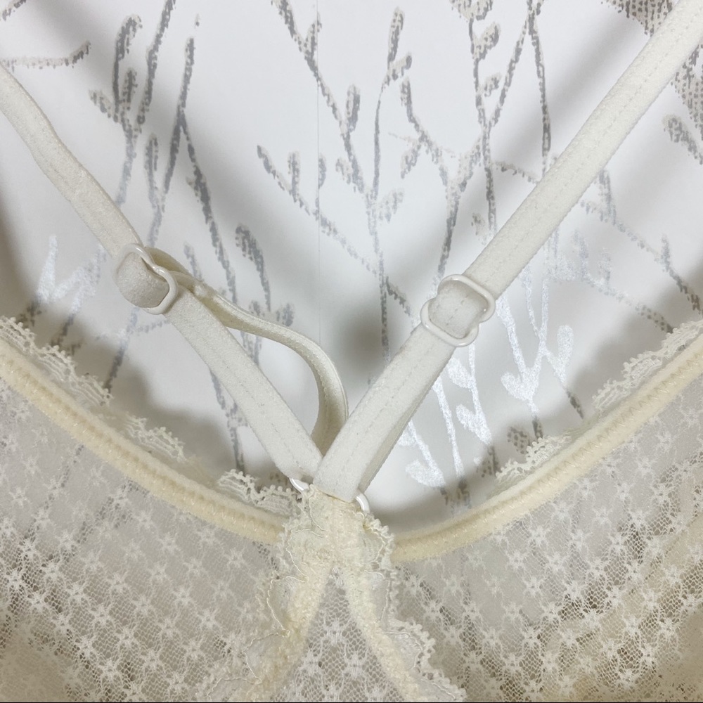 Aerie Lace Racerback Straps Cream Bralette NWOT M - Picture 4 of 9